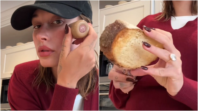 Hailey Bieber’s New TikTok Might ‘Make B-tches Mad’ but Her Chocolate-Cherry Manicure Looks Delicious