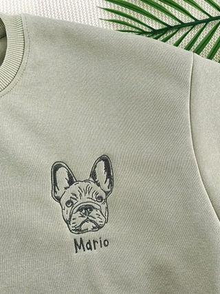 Holte Designs Embroidered Pet Face  Name Sweatshirt