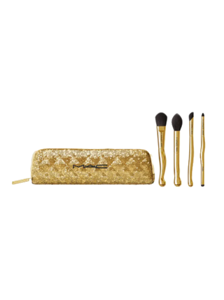 MAC Cosmetics Golden Touch Mini Makeup Brush Travel Holiday Set