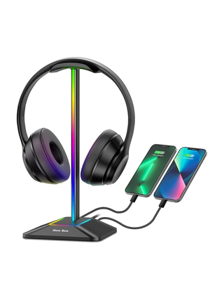 New bee RGB Headphone Stand with 1 USBC Charging Port