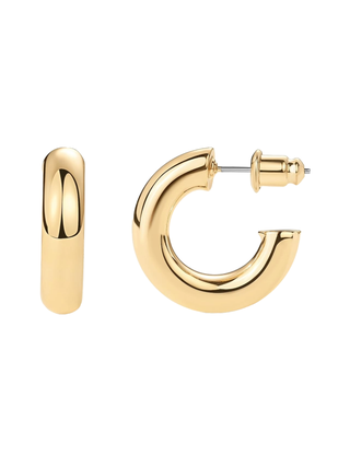 PAVOI 14K Gold Plated Lightweight Chunky Open Hoops