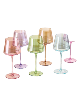 Physkoa Colored Wine Glasses Set of 6